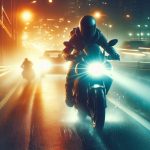 motobike with LED headlights