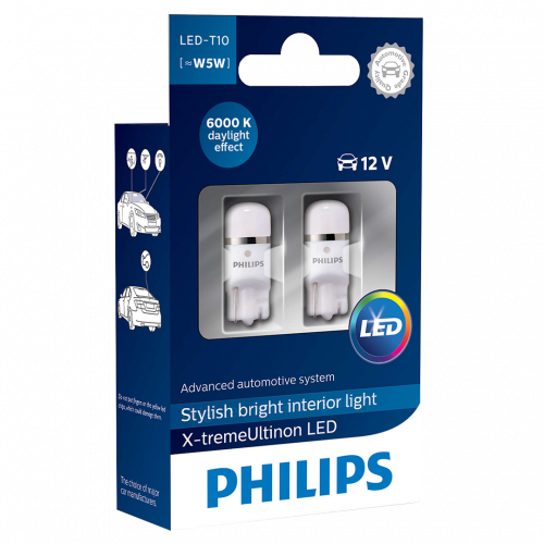 501 Philips X-treme Vision LED 12V W5W Interior Wedge Bulb