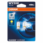 501 OSRAM Amber Diadem Chrome 12V 5W WY5W Side Indicator Bulbs (Pair)