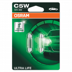 239 OSRAM Ultra Life 12V 5W C5W 38mm Number Plate & Interior Festoon Bulbs (Pair)