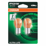 581 OSRAM Ultra Life Amber 12V 21W PY21W Indicator Bayonet Bulbs (Pair)