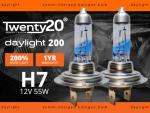 H7 Twenty20 Daylight200 +200% 12V 55W 477 Halogen Bulbs