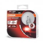 H1 OSRAM Night Breaker Silver Bulbs +100% 12V 55W (Pair)-Open Packaging