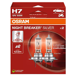 H7 OSRAM Night Breaker Silver Bulbs +100% 12V 55W (Pair)