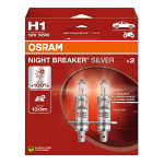 H1 OSRAM Night Breaker Silver Bulbs +100% 12V 55W (Pair)