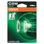 239 OSRAM Ultra Life 12V 5W C5W 38mm Number Plate & Interior Festoon Bulbs (Pair)