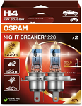 H4 OSRAM Night Breaker 220% 12V 60/55W (Pair) 64193NB220-2HB